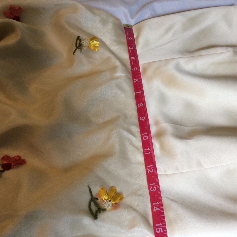 Spenser Jeremy Strapless Cream Floral Dress Sz 10 - Picture 13 of 15